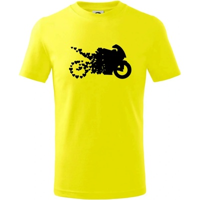 Moto love tričko detské citrónová