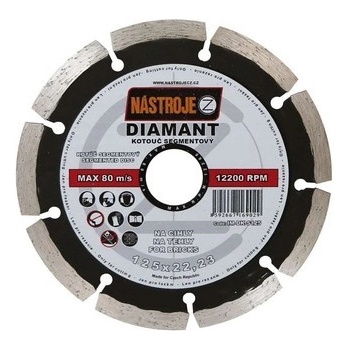 Nástroje cz Kotouč diamantový segmentový 125 x 2,0 x 22,2 mm IM-DK-S125