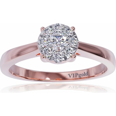 VIPgold Zásnubný prsteň s briliantmi v červenom zlate R328 63640c