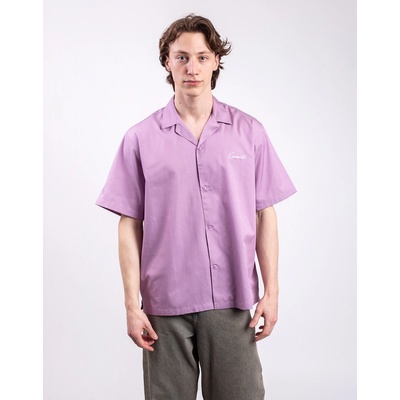 Carhartt WIP košile Delray krátký rukáv Gentle purple/white