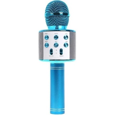 Karaoke Bluetooth reproduktor 5W 2x bezdrátový mikrofon růžový