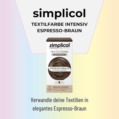 Simplicol Textile Dye Intensive Espresso Brown Snadné barvení v pračce Tekuté barvivo a fixační od 149 Kč