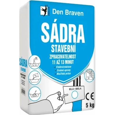 Den Braven Sádra stavebná 5 kg – biela