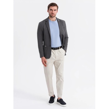 Ombre Clothing Мъжко сиво сако SLIM от фино структуриран плат Ombre Clothing | Siv | МЪЖЕ | S