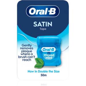 Oral-B Satin Tape Waxed Mint конец за зъби мента 50 м