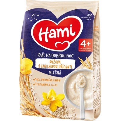Hami Mliečna kaša na dobrú noc ryžová s vanilkovou príchuťou 210 g