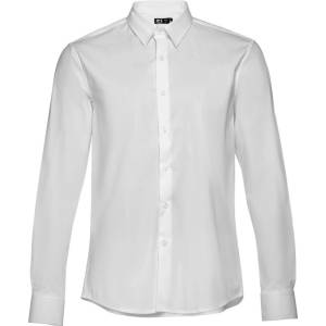 THCLOTHES Мъжка бяла риза Paris White | Вталена, дълъг ръкав (62052001)