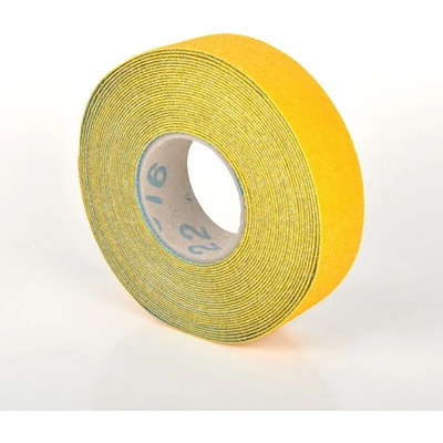 Odolná, ohebná podlahová páska s protiskluzovým povrchem WT-5845 – PU, žlutá, 100 mm × 12,5 m