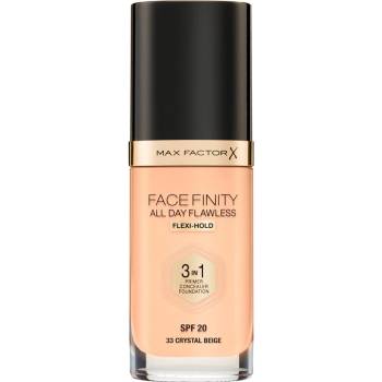 MAX Factor Facefinity All Day Flawless дълготраен фон дьо тен SPF 20 цвят 33 Crystal Beige 30ml