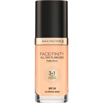 MAX Factor Facefinity All Day Flawless дълготраен фон дьо тен SPF 20 цвят 33 Crystal Beige 30ml