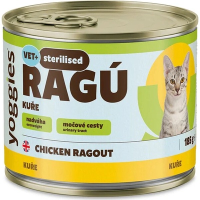 Yoggies RAGÚ pre kastrované mačky, kuracie, monoproteín 185 g