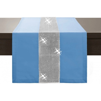 Mondo Běhoun Glamour se zirkony blankytne modrý Blankytna modrá 40x110 cm