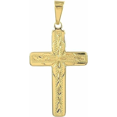 Infinitysilver Stříbrný pozlacený přívěsek křížek rytý 3x2cm 44128 1G