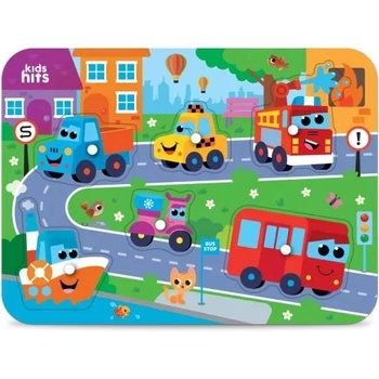 KIDS HITS Детски хитове: Дървен сортер за форми - Градски превозни средства (kh20/073)