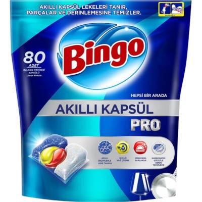BINGO таблетки за съдомиялна машина, Всичко в едно, Pro, 80 броя