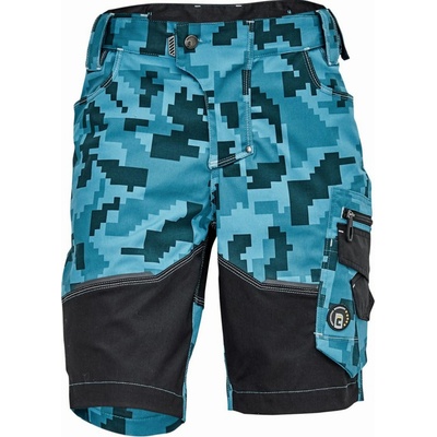 Cerva Neurum camouflage šortky petrolejová