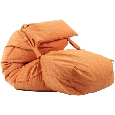 PUFRELAX Комплект Pufrelax легло, с декоративна възглавница, Yoga XL, Sunrise, Гама Premium Rustic, Перящ се калъф, Пълнеж с микс от мемори пяна (PUF-M-YXLP-PR-SNR)