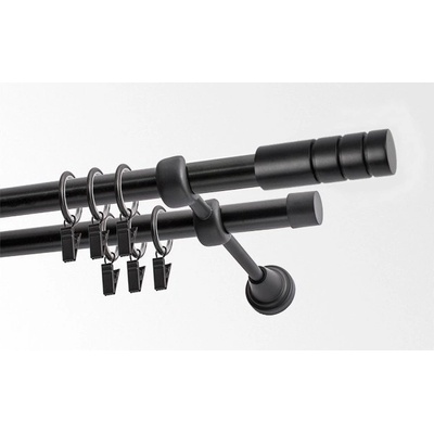 GARNÝŽE-HEBR Garnýž Techno černá dvojitá 240 cm – Hledejceny.cz