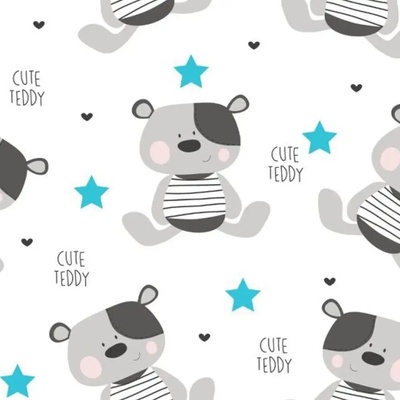 New Baby Nepremokavá flanelová podložka Cute Teddy biela 57x47