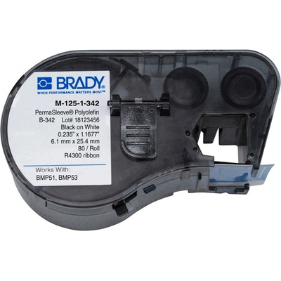 Brady M-125-1-342 / 143226, Labelmaker PermaSleeve Wiremarker Sleeves, 25.78 mm x 6.00 mm