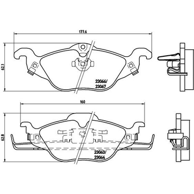 BREMBO Sada brzdových platničiek kotúčovej brzdy P59030