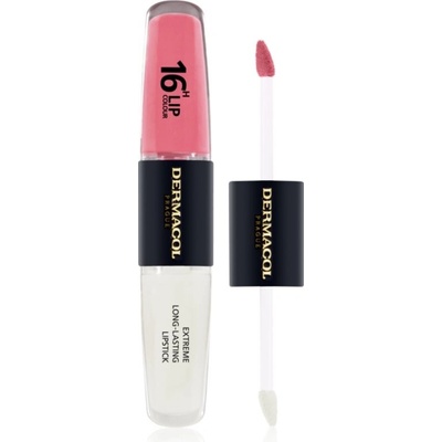 Dermacol 16H Lip Colour dlhotrvajúci rúž a lesk na pery 16 Classy Sassy 2 x 4 ml