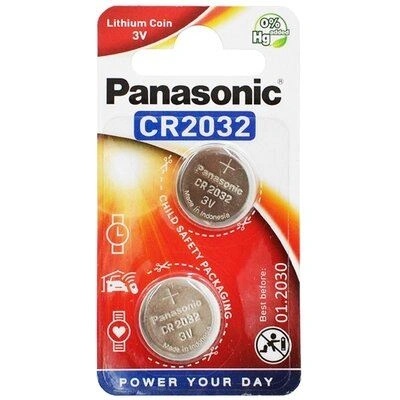 Panasonic Батерии panasonic cr2032, 2 броя (cr-2032el/2b)