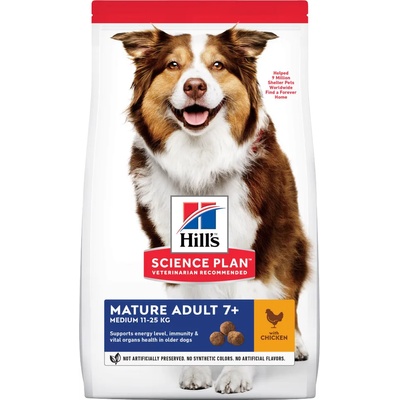 Hill's 2x14кг Mature Adult 7+Medium Hill's Canine суха храна за кучета с пиле