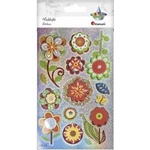 TITANUM Foil and paper stickers 3D flowers 14pcs