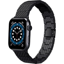 Pitaka Carbon Fiber řemínek pro Apple Watch 45mm / 44mm / 42mm - černý AWB1003