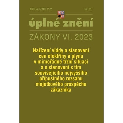 Aktualizace VI/2 – Nařízení vlády o stanovení cen elektřiny a plynu