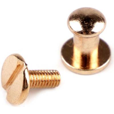 Sedlářský nýt šroubovací Ø6 mm - (9 mm) růžové zlato (10 pár)