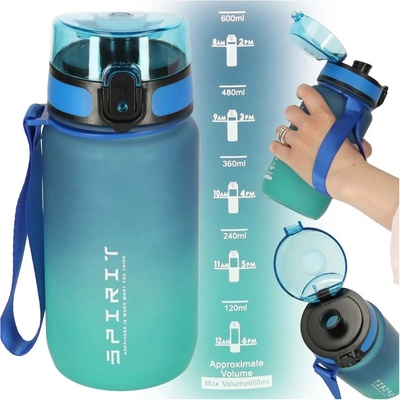 KIK KX3071 Športová fľaša na vodu pre školákov, 600 ml, modrozelená