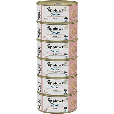 Applaws Cat Senior tuniak s lososom v želé 6 x 70 g