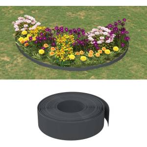 vidaXL Градински кантове, 3 бр, сиви, 10 м, 15 см, полиетилен (3155441)
