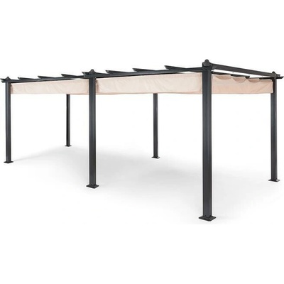 Blumfeldt Pantheon, pergola, prístrešok, 3 x 6 m, hliník, strieška proti slnku, polyester, béžová (HMD1-Blm-Pth-36-BLBE)