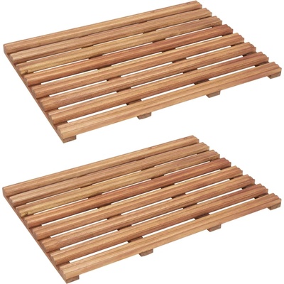 vidaXL Постелки за баня, 2 бр, акациево дърво масив, 56x37 см (46574)