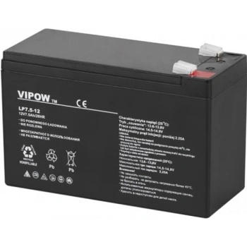 VIPOW Baterie olověná 12V / 7Ah (7,5Ah) bezúdržbový akumulátor