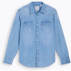 Levi's Риза с дълъг ръкав Levis Men's Barstow Western Standard Esta Long Sleeve Denim Shirt - Light Blue