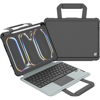 Nillkin Bumper GO Backlit Keyboard Protective Case - удароустойчив кейс, с отделяща клавиатура и поставка за iPad Pro 11 (2024) (черен)