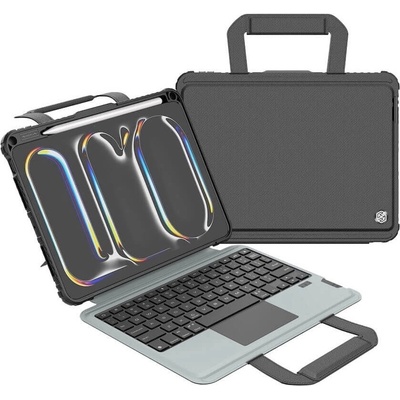 Nillkin Bumper GO Backlit Keyboard Protective Case - удароустойчив кейс, с отделяща клавиатура и поставка за iPad Pro 11 (2024) (черен)