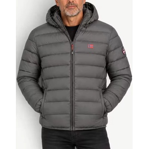 Geographical norway Amigo Puffer Hoodie Jacket Grey - magazinko