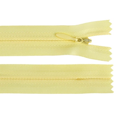 Spirálový zip skrytý No 3 délka 50 cm Varianta: 107 žlutá světlá, Balení: 1 ks