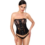 Noir Handmade F406 One More Kiss Lace & Powerwetlook Corset Black XXL