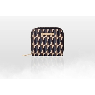 Cromia IT Deco malá kožená peněženka na zip geometrický vzor