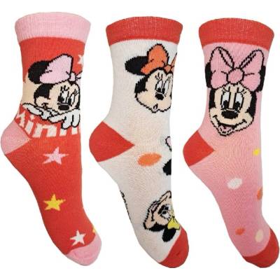 Minnie Mouse 99 Dievčenské ponožky biela/ružová/červená