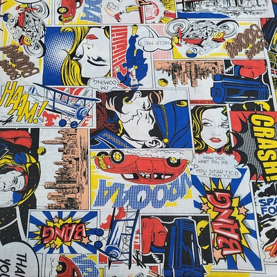 Dekorační látka KOMIKS ROY šíře 140 cm