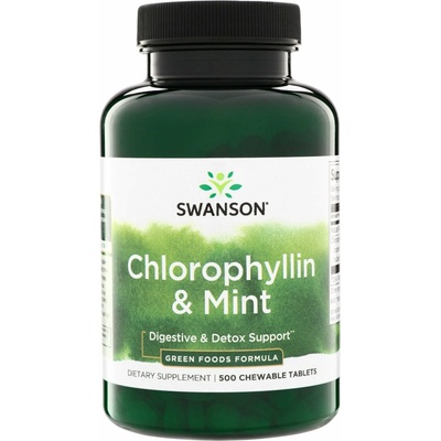 Swanson Chlorofyl + Máta 500 cucací tablety