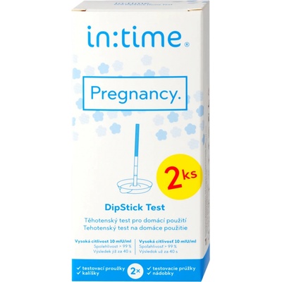 Intime tehotenský test DipStick s kalíškami 2 ks