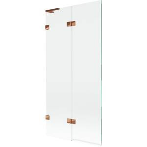 Mexen Lunar L параван за вана, ляв, 2-крилен, 90 x 150 см, прозрачен, розово злато - 897L-090-100-60-00-L (897L-090-100-60-00-L)